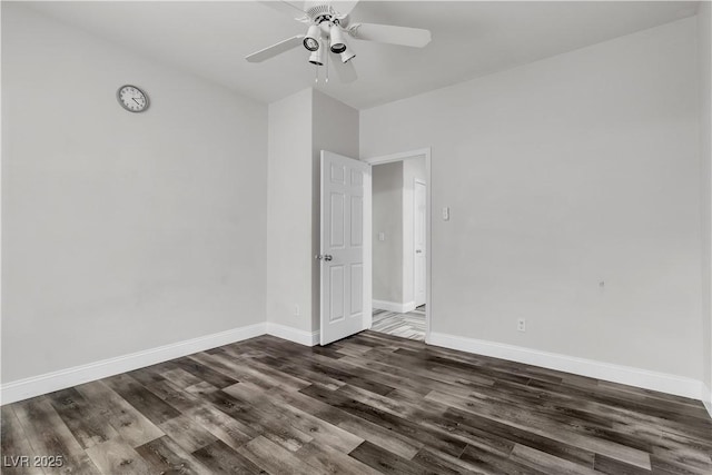 5425 Pride Mountain St, North Las Vegas, NV 89031 - unfurnished room featuring a ceiling fan and dark wood-type flooring