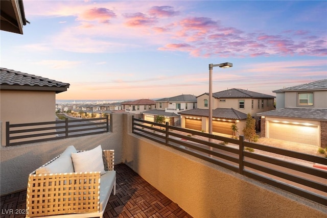 11756 Emerald Lake Ave, Las Vegas, NV 89138 - balcony at dusk with a residential view