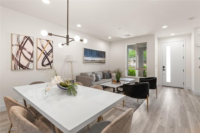 11756 Emerald Lake Ave, Las Vegas, NV 89138 - dining area featuring light wood finished floors and recessed lighting