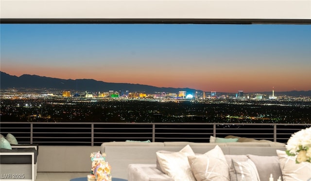 671 Scenic Rim Dr, Henderson, NV 89012 - balcony featuring a view of city, a mountain view, and outdoor lounge area