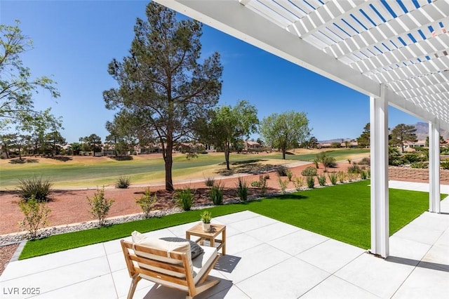 9425 Villa Ridge Dr, Las Vegas, NV 89134 - view of patio / terrace with a pergola and golf course view
