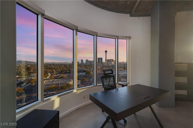 900 Las Vegas Blvd Unit 912, Las Vegas, NV 89101 - home office featuring finished concrete floors and a view of city