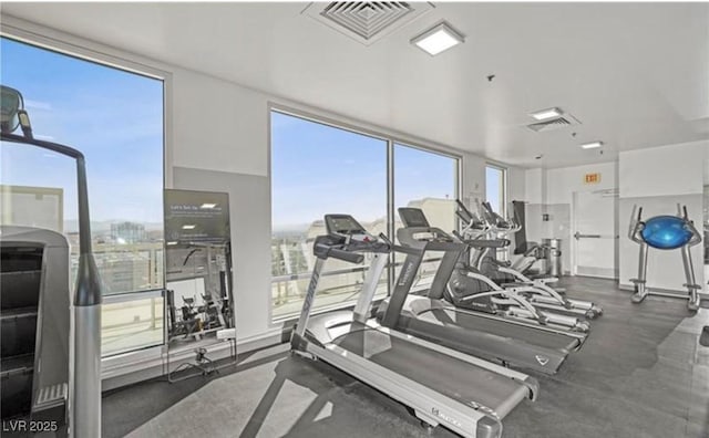 900 Las Vegas Blvd Unit 912, Las Vegas, NV 89101 - gym featuring a wall of windows