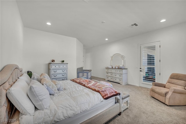 5851 Slate Rock Ct, Las Vegas, NV 89149 - bedroom featuring carpet, recessed lighting, and access to exterior