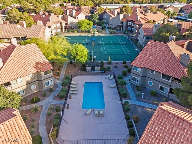 5042 S Rainbow Blvd Unit 206, Las Vegas, NV 89118 - aerial view of residential area featuring a pool area