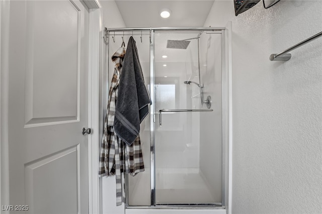 3641 Portici Ln, Henderson, NV 89044 - full bath with a stall shower and a textured wall