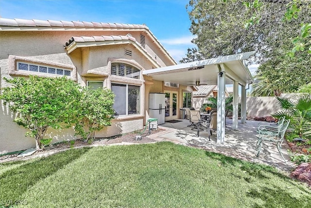 9517 Mountainair Ave, Las Vegas, NV 89134 - back of property featuring a patio area, stucco siding, and french doors