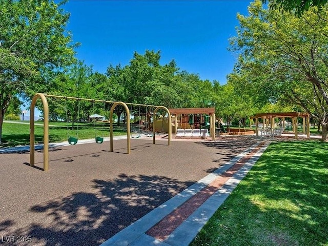 9517 Mountainair Ave, Las Vegas, NV 89134 - community playground with a yard and a gazebo