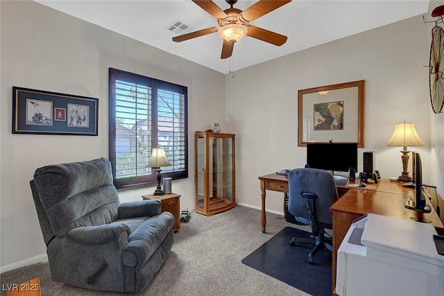 169 Pioneer Peak Pl, Las Vegas, NV 89138 - carpeted office with a ceiling fan and baseboards