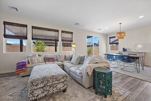 605 Cadence Vista Dr, Henderson, NV 89011 - living area with wood finished floors and recessed lighting