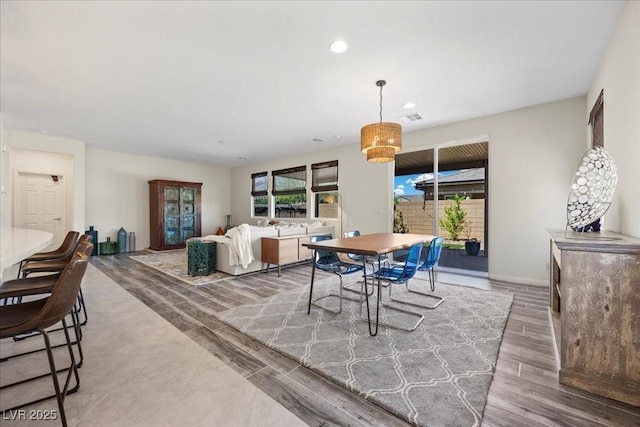605 Cadence Vista Dr, Henderson, NV 89011 - dining space featuring wood finished floors and recessed lighting