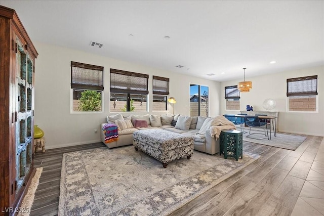 605 Cadence Vista Dr, Henderson, NV 89011 - living room with wood finished floors and recessed lighting