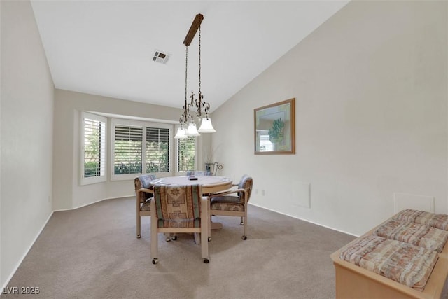 2216 Sapphire Valley St, Las Vegas, NV 89128 - carpeted dining room featuring lofted ceiling and baseboards