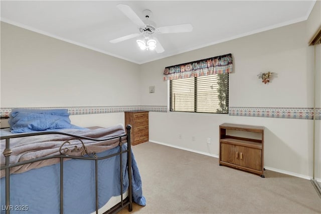 2216 Sapphire Valley St, Las Vegas, NV 89128 - bedroom with carpet floors, crown molding, and ceiling fan