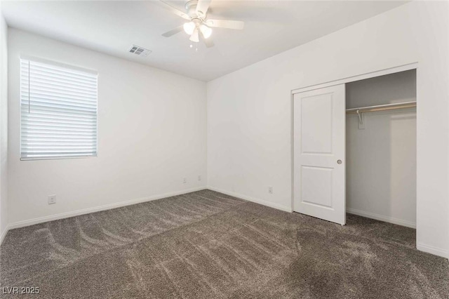 9850 Poplar Point Ave, Las Vegas, NV 89178 - unfurnished bedroom featuring carpet, a closet, and ceiling fan