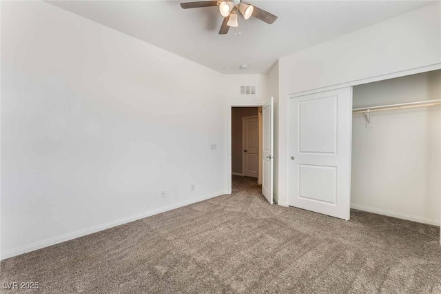 9850 Poplar Point Ave, Las Vegas, NV 89178 - unfurnished bedroom with carpet flooring, a closet, and a ceiling fan