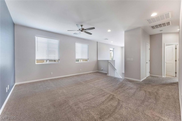 9850 Poplar Point Ave, Las Vegas, NV 89178 - carpeted empty room featuring ceiling fan and recessed lighting