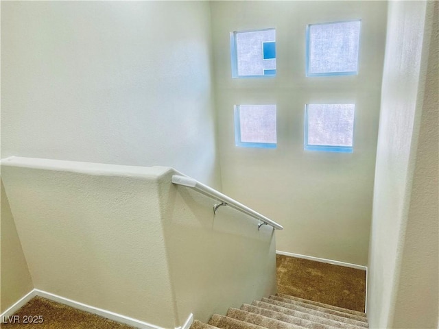 6043 Cape Clairmont Ct, North Las Vegas, NV 89031 - stairway featuring carpet and baseboards