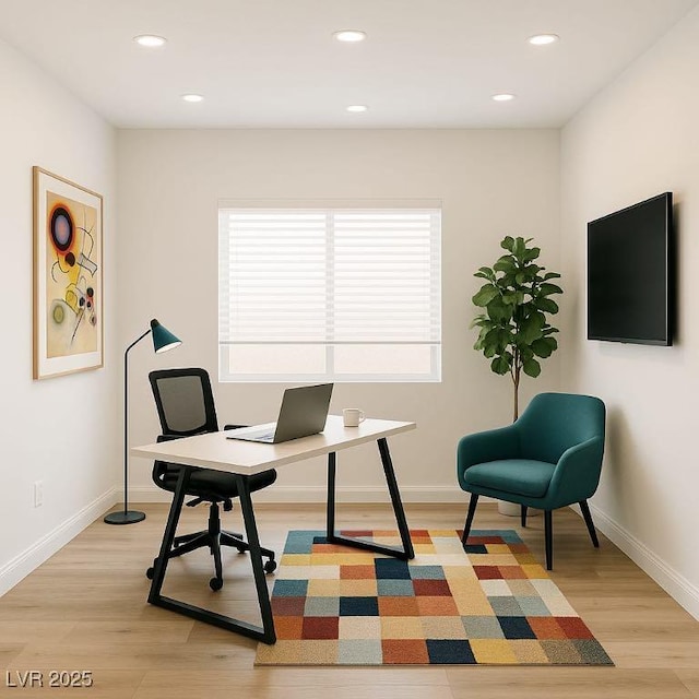 8550 Lost Pony St, Las Vegas, NV 89148 - office space with light wood-type flooring and recessed lighting