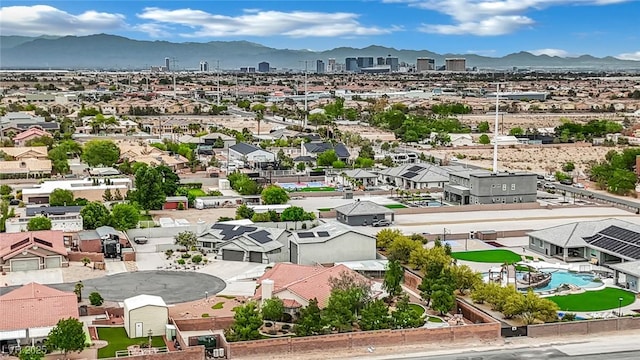 9180 Mohawk St, Las Vegas, NV 89139 - view of urban area featuring a mountain backdrop and a pool area