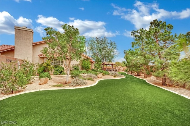 9180 Mohawk St, Las Vegas, NV 89139 - view of green lawn with a gazebo