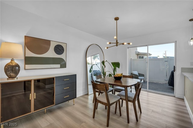 882 Tam O Shanter, Las Vegas, NV 89109 - dining space featuring light wood-type flooring and a chandelier