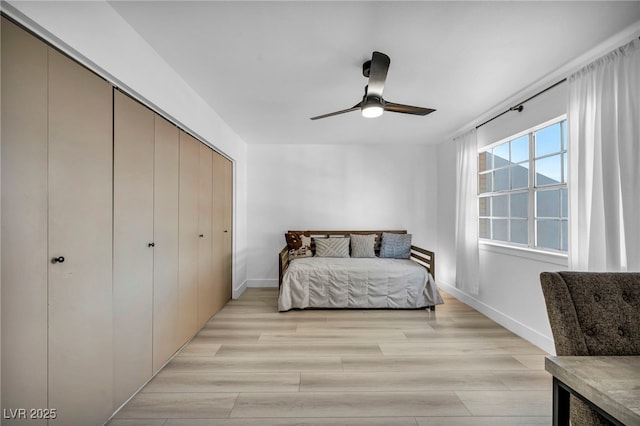 882 Tam O Shanter, Las Vegas, NV 89109 - bedroom featuring a closet, light wood-style floors, and ceiling fan