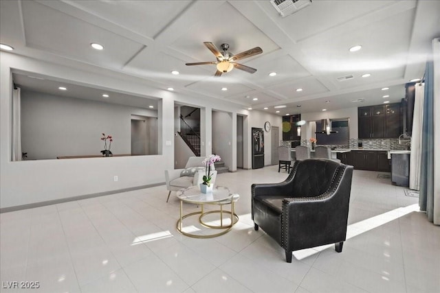6618 Tangled Vines Ave, Las Vegas, NV 89139 - building lobby with coffered ceiling and recessed lighting
