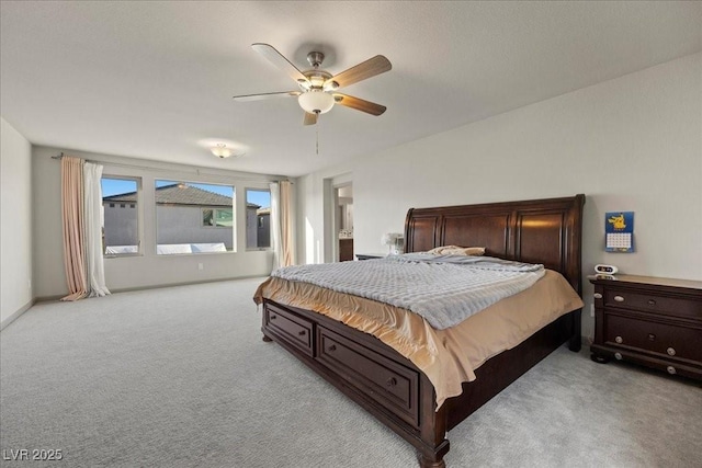 6618 Tangled Vines Ave, Las Vegas, NV 89139 - bedroom featuring light colored carpet, access to exterior, and ceiling fan