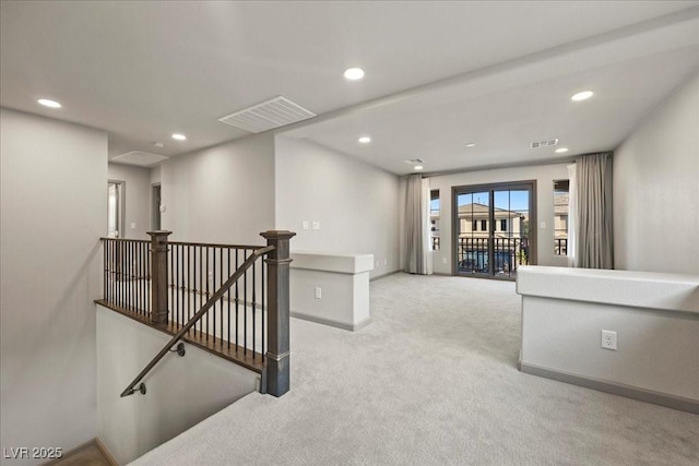 6618 Tangled Vines Ave, Las Vegas, NV 89139 - corridor featuring an upstairs landing, carpet flooring, and recessed lighting