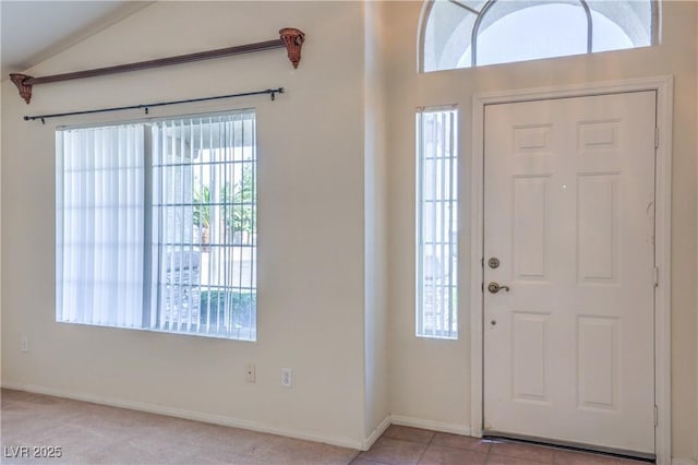 5425 Thomaston Ct, Las Vegas, NV 89122 - foyer entrance with vaulted ceiling and carpet flooring