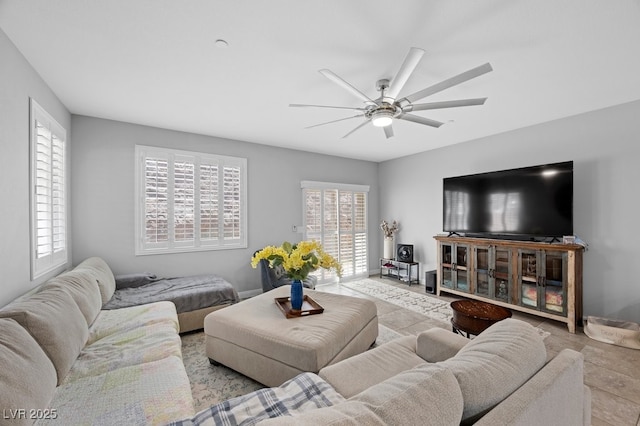 145 Langley Hill Ave, Henderson, NV 89002 - living room with a ceiling fan