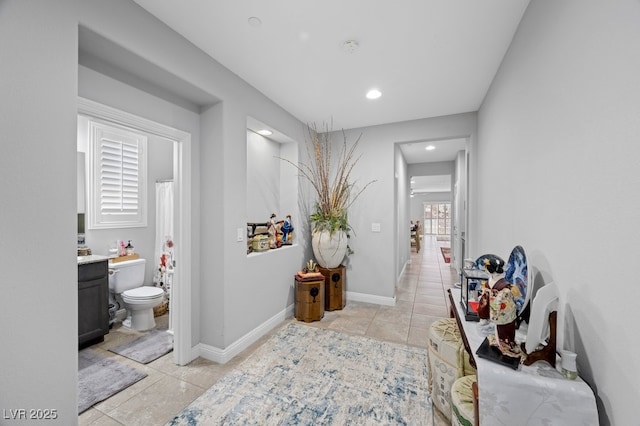 145 Langley Hill Ave, Henderson, NV 89002 - corridor featuring light tile patterned floors and recessed lighting