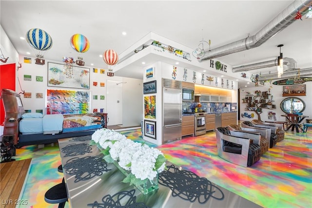 200 Hoover Ave Unit 1813, Las Vegas, NV 89101 - kitchen featuring built in appliances and recessed lighting