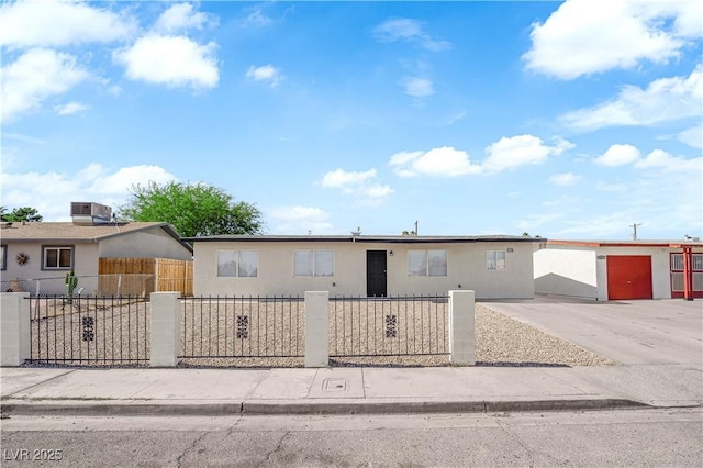 1108 Putnam Ave, North Las Vegas, NV 89030 - ranch-style home with a fenced front yard, stucco siding, and concrete driveway