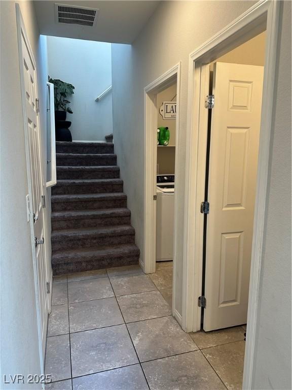 7636 Bandon Cliffs St, North Las Vegas, NV 89084 - stairs with tile patterned flooring