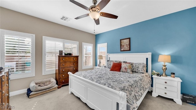 8139 Skytop Ledge Ave, Las Vegas, NV 89178 - bedroom with light carpet and a ceiling fan