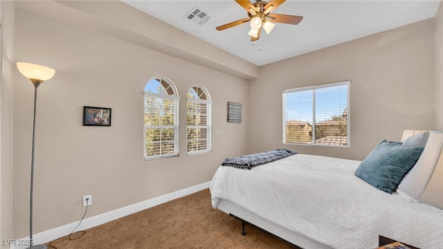8139 Skytop Ledge Ave, Las Vegas, NV 89178 - bedroom featuring multiple windows, carpet flooring, and a ceiling fan
