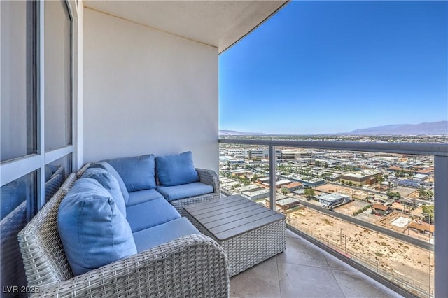 200 W Sahara Ave Unit 2210, Las Vegas, NV 89102 - balcony with outdoor lounge area and a mountain view