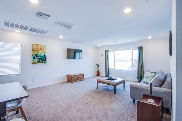 10435 Rose Palisade St, Las Vegas, NV 89141 - living area with recessed lighting, carpet flooring, and attic access