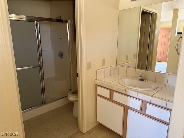 3090 N Woodchips Rd, Pahrump, NV 89060 - bathroom with a shower stall and vanity