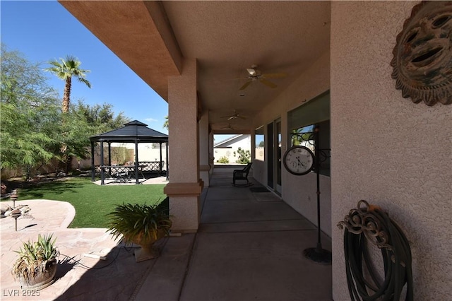 7250 Birkland Ct, Las Vegas, NV 89117 - view of patio / terrace with a gazebo and ceiling fan