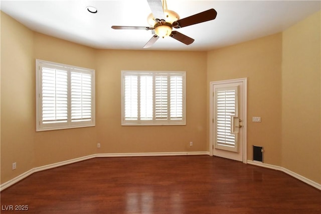 7250 Birkland Ct, Las Vegas, NV 89117 - spare room featuring dark wood finished floors and ceiling fan