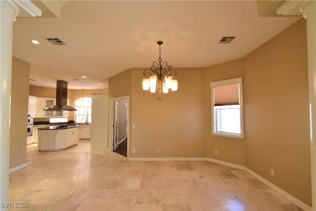 7250 Birkland Ct, Las Vegas, NV 89117 - unfurnished dining area featuring recessed lighting and a chandelier