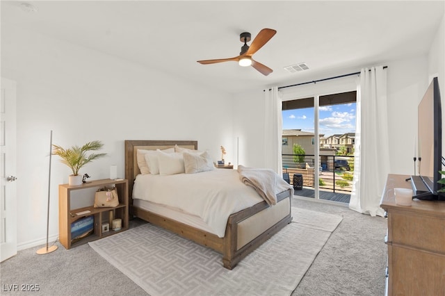 9743 Mojave Mountain St, Las Vegas, NV 89166 - bedroom with carpet flooring, access to outside, and ceiling fan
