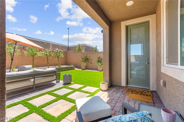 9743 Mojave Mountain St, Las Vegas, NV 89166 - fenced backyard with a patio area