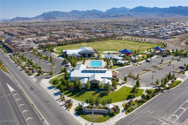 9743 Mojave Mountain St, Las Vegas, NV 89166 - aerial perspective of suburban area with mountains