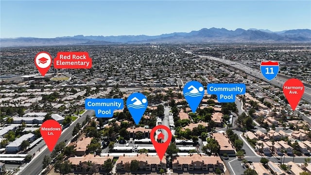 220 Mission Catalina Ln Unit 208, Las Vegas, NV 89107 - aerial perspective of suburban area featuring a mountainous background