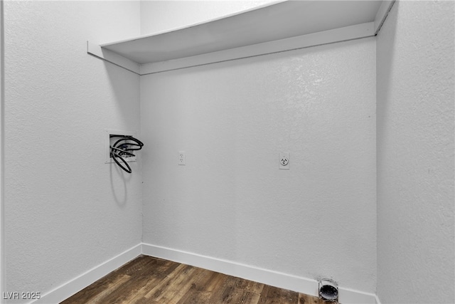 220 Mission Catalina Ln Unit 208, Las Vegas, NV 89107 - laundry area featuring washer hookup, electric dryer hookup, and dark wood-style floors