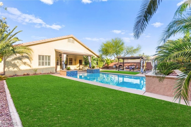 9685 Stonily Ln, Las Vegas, NV 89178 - swimming pool featuring a gazebo, a yard, and a patio area